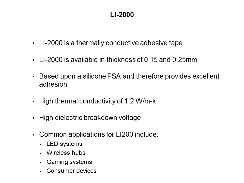 Li98 Thermally Conductive Adhesive Tape for LED Lighting Applications Slide 13