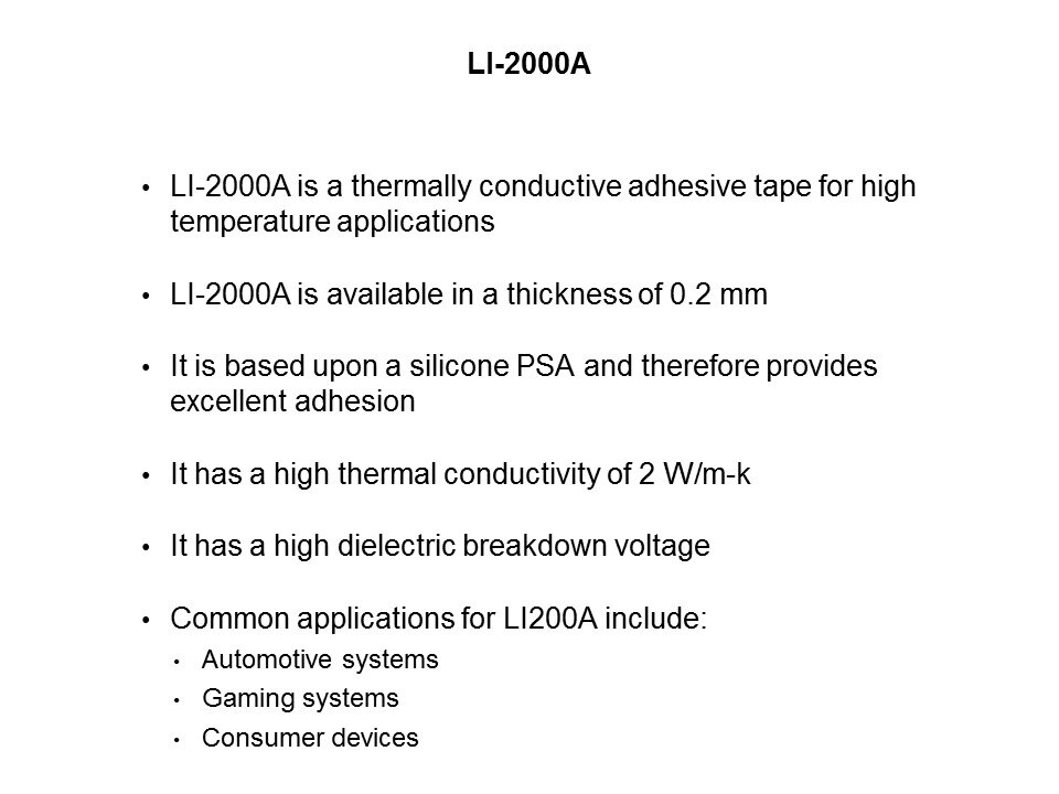 Li98 Thermally Conductive Adhesive Tape for LED Lighting Applications Slide 15