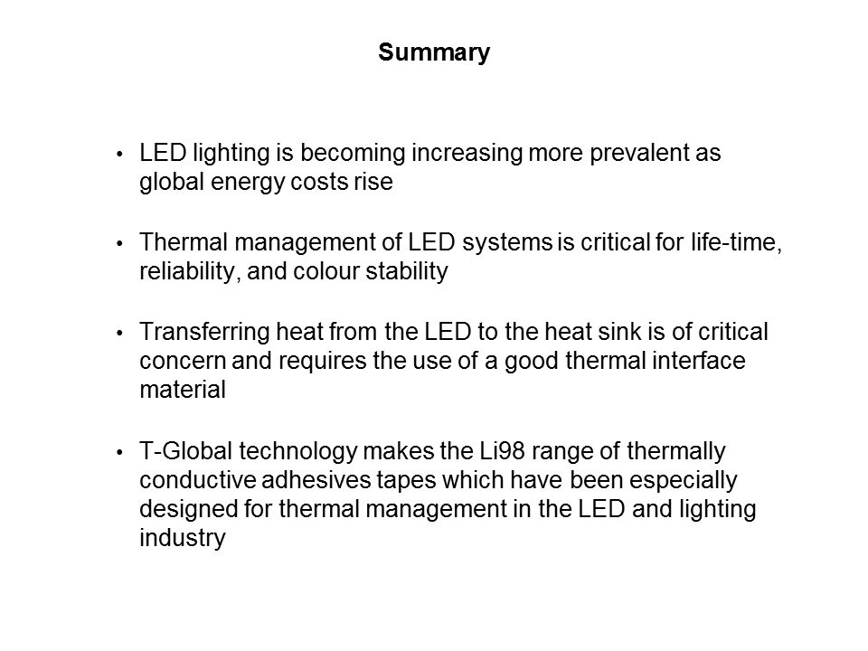 Li98 Thermally Conductive Adhesive Tape for LED Lighting Applications Slide 25