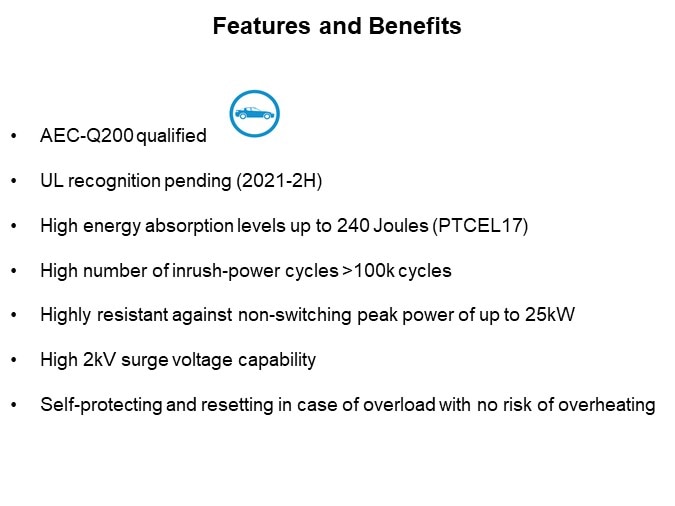 Image of Vishay BC Components PTCEL Thermistors - Features and Benefits