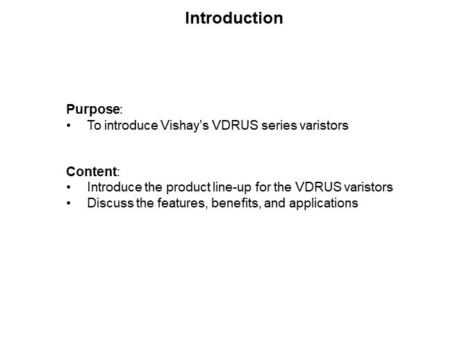 Image of Vishay BC Ultra-Surge Metal Oxide VDRUS Series Varistors - Introduction