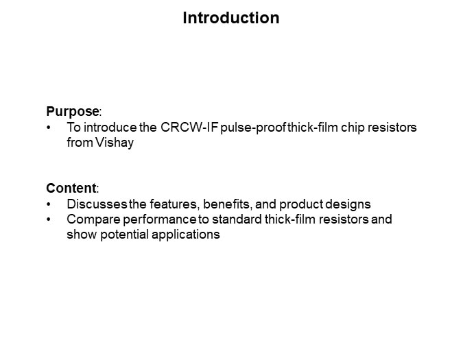 Image of Vishay CRCW-IF Series Pulse-Proof, Thick-Film Chip Resistors - Introduction