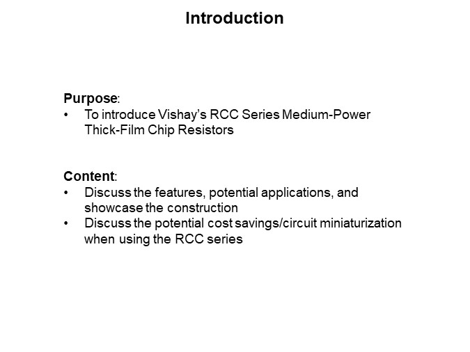 Image of Vishay Dale RCC Series Medium-Power Thick-Film Chip Resistors - Introduction