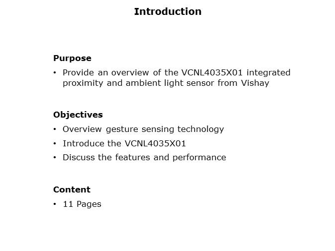 VCNL4035X01 Digital Gesture Sensor Slide 1