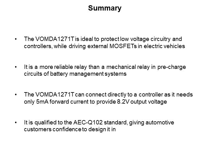 Image of Vishay Opto VOMDA1271T Automotive Photovoltaic MOSFET Driver - Summary