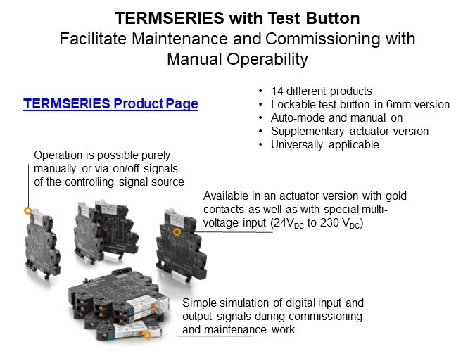 Image of Weidmüller Klippon® Relay TERMSERIES Relay Modules - Test Button