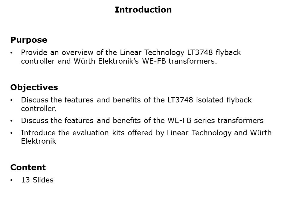 DC-DC Flyback Converter Solution Slide 1