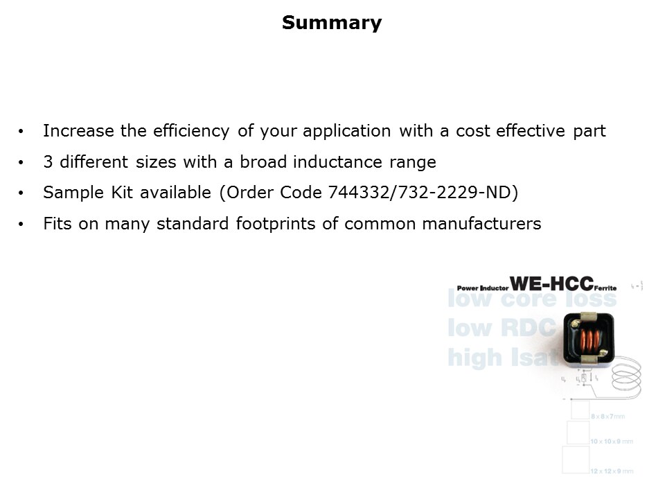 WE-HCC Inductor Slide 9