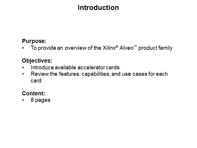 Image of Xilinx Alveo™ Accelerator Cards - Introduction