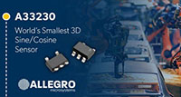 Allegro 的 A33230 正弦/余弦 3D 输出角度传感器图片