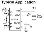 Image of Allegro MicroSystems' ACS714 - Automotive Grade, High Accuracy Hall-Effect Current Sensor Typical Application Diagram