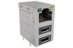 Image of Amphenol CS (Commercial Products) RJE36 Series Combo-Stacked Connector