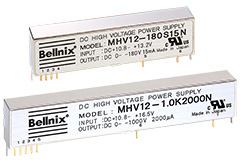 Image of Bellnix’s MHV Series 180 V to 2000 V High-Voltage DC/DC Power Supplies