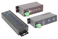 Image of Coolgear's CG/USBG/USB3 Series Industrial USB Hubs with Individual Port Controls