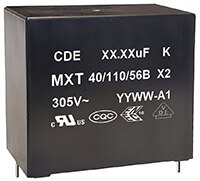 Image of Cornell Dubilier's MXT Series X2 EMI/RFI Suppression Capacitors