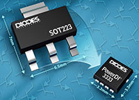 Imagen de los transistores bipolares DXTx07 de Diodes en PowerDI®3333