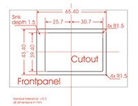 带有电容式触摸屏的 EA Display Visions 2" 智能 IPS TFT 显示模块的尺寸图