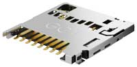 Image of GCT's MEM2080 Low Profile MicroSD Memory Card Connector with Push-Push Ejector