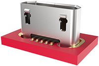 Image of GCT's USB3190 Ultra-Low-Profile Vertical Micro USB Connector