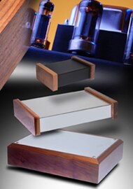 Image of Hammond Manufacturing's Aluminum Chassis with Walnut Side Panels