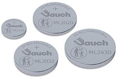 Image of Jauch Quartz Rechargeable (Li/MnO2) Lithium Coin Cell Batteries