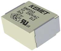 KEMET 的 SMP253 系列多层金属化纸介质 EMI 抑制 SMD 电容器图片