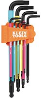 Klein Tools 9 件或 18 件式颜色编码六角扳手套装图片
