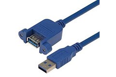 Image of L-com USB 3.0 Type A Bulkhead Jack to Plug Cable Assemblies