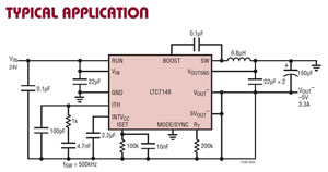 Analog Devices 的 LTC7149、60 V、4 A 同步降压用于输出反向的图片