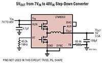 Image of  Analog Devices' LTM8053, 1/2 A continuous, 6 A peak stepdown µModule®