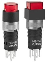 Image of NKK Switches HB Series Subminiature Pushbuttons with LED Illumination