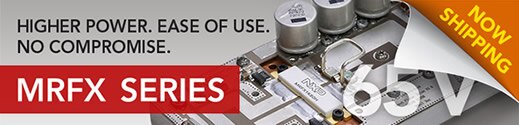 Image of NXP's MRFX series 'Now Shipping' banner