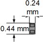 0.44 mm by 0.24 mm contact