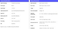 Image of ORBBEC Gemini 2 XL Long-Range Stereo Depth Camera Specifications Charts (click to enlarge)