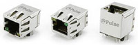 Imagen de los ICM de módulos de conectores industriales Pin-in-Paste (PIP) Ethernet de Pulse Electronics, a YAGEO Company - Serie JXDx
