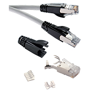 Imagen de las clavijas de conexión modulares con clasificación IP20 para entornos industriales Ethernet de Stewart Connector