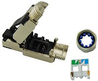 Image of Stewart Connector's RJ45 Category 8.1 Punch Down Modular Plugs – SS-39300 Series