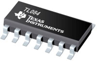 Image of Texas Instruments' TL084, JFET-Input Operational Amplifiers
