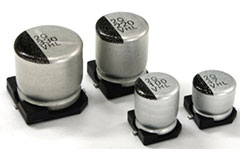 Image of  Chemi-Con's MHL Series Aluminum Capacitors
