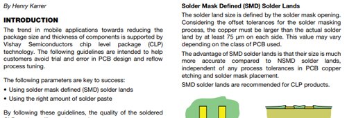 Soldering Recommendations for Chip Level Package (CLP)