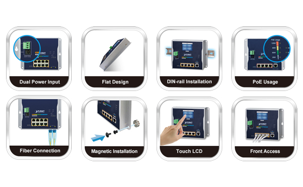 Image of Versa Technology's PLANET Wall-Mount Switches