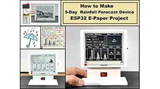 image of DIY 5-Day Rainfall Forecast Device - ESP32 E-Paper Project