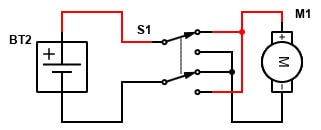 Bi-Directional DC Motor Control with DPDT Switches