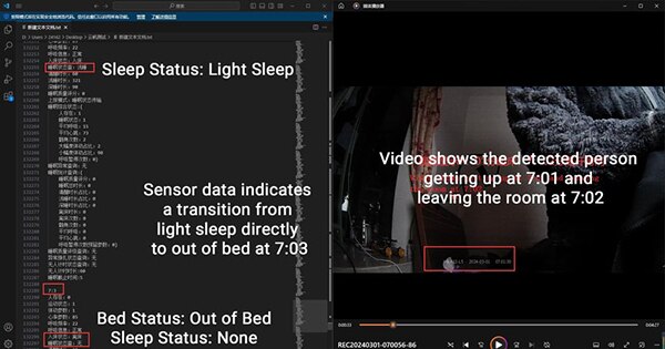 image of C1001 mmWave Human Detection Sensor Detects Leaving Bed