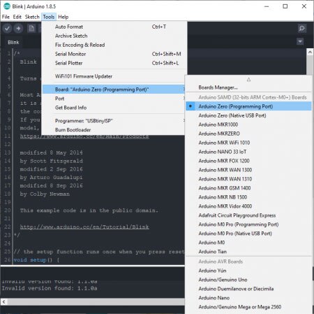 Installing Board Definitions in the Arduino IDE