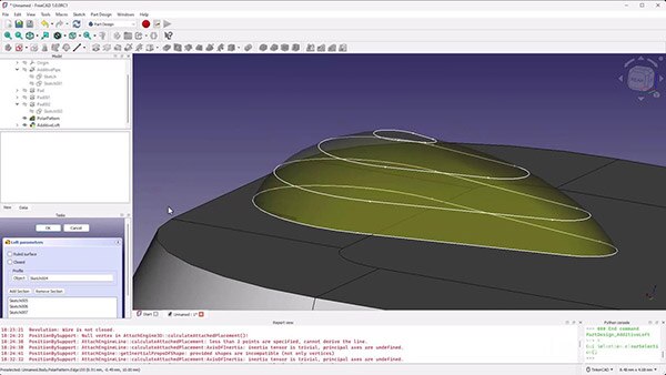 Intro to FreeCAD Part 6: Revolutions Pipes and Lofts