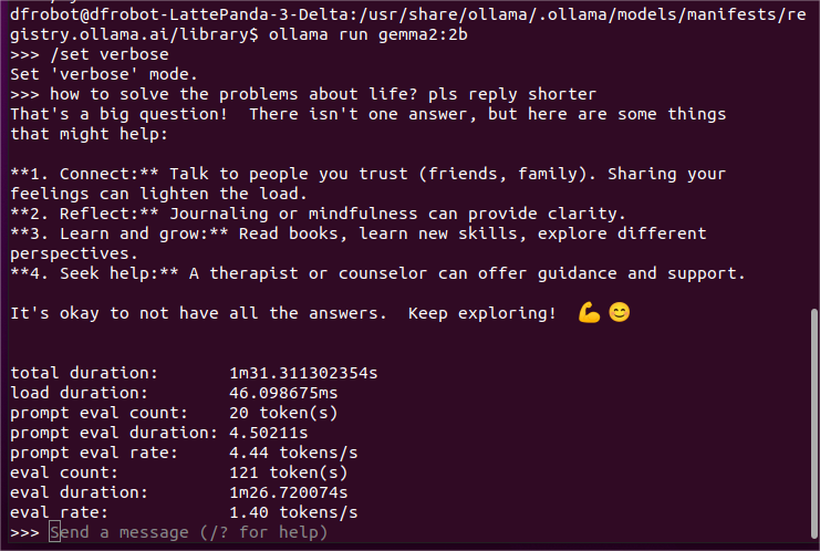 image of Token speed of gemma2-2b-q4 running on LattePanda 3 Delta