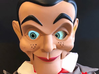 image of Living Ventriloquist Dummy with MONSTER M4SK Eyes