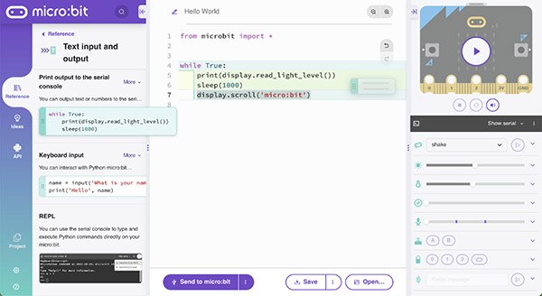 How To Write a Hello World Application in the micro:bit Python Editor