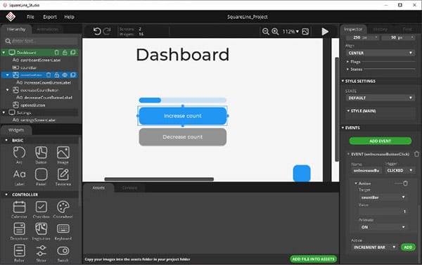 Square Interface Example Design a Functional User Interface with Squareline Studio